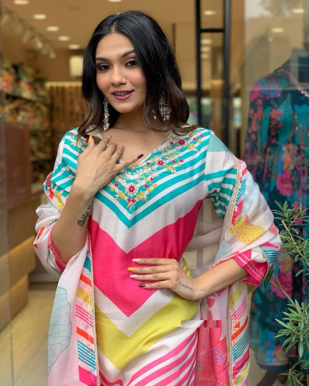 DC G39 Muslin Wholesale Digital Printed Kurti With Bottom Dupatta Online Surat
